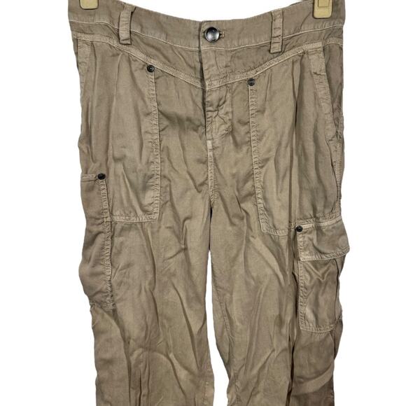 Marrakech Slouchy Cargo Utility Pants 27 Khaki Tan Boho Casual Grunge Ankle - Picture 2 of 6